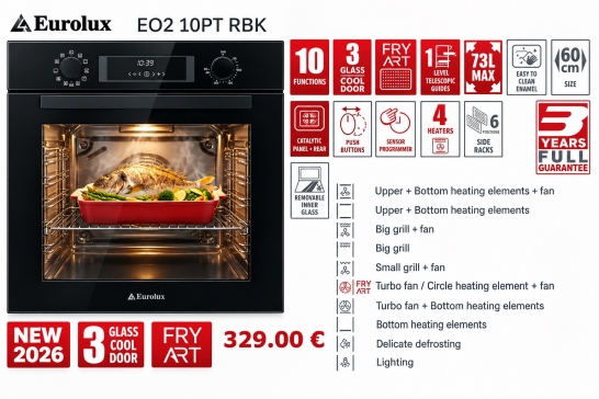 Фурна за вграждане Eurolux EO2 10PT RBK