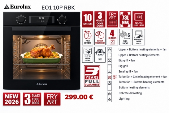 Фурна за вграждане Eurolux EO1 10P RBK